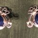 STERLING EARRING, DARK BLUE STONE